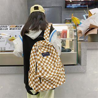 Checkerboard Print Backpack