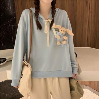 Long-sleeve Tie-neck Hoodie