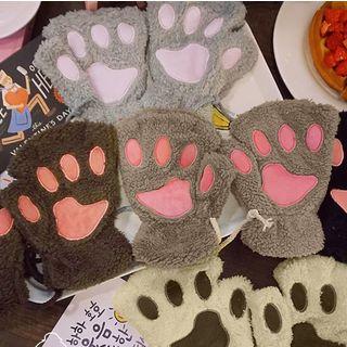 Paw Coral Fleece Mittens