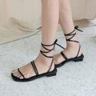 Square-toe Toe-loop Gladiator Sandals