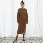 Exclusive Braided Cable-knit Sweater Dress