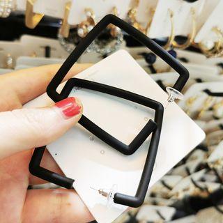 Acrylic Square Earring 1 Pair - Black - One Size