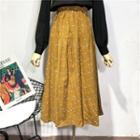 A-line Floral Print Midi Skirt