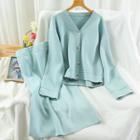 Set: Cardigan + Midi A-line Skirt