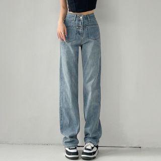 Distressed Pocket Shift Jeans