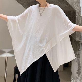 Batwing-sleeve Irregular T-shirt