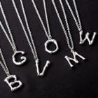 Stainless Steel Alphabet Pendant Necklace