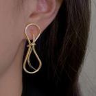Knot Asymmetrical Alloy Earring 1 Pair - Stud Earring - Silver Needle - Non-matching - Gold - One Size