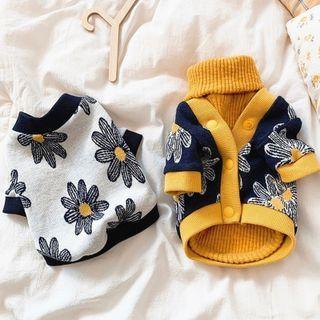 Flower Mock Two-piece Knit Top