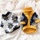Flower Mock Two-piece Knit Top