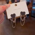 Chained Heart Drop Earring E4549 - 1 Pair - Silver - One Size