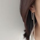 Rhinestone Fringe Drop Earring 1 Pair - Clip On Earrings - Gold - One Size
