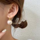 Faux Pearl Dangle Earring 1 Pair - Faux Pearl Earrings - Champagne - One Size