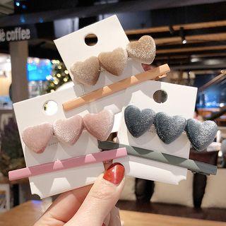 Set: Heart + Bar Hair Clip