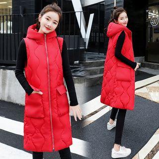 Zip Long Padded Vest