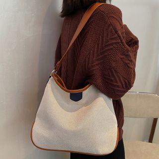 Plain Crossbody Bag Beige - One Size