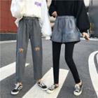 Animal Embroidery Straight-fit Pants / Shorts