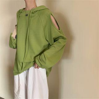 Off Shoulder Hooded Top