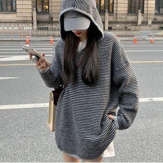 Striped Hooded Sweater Stripe - One Size