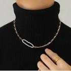 Freshwater Pearl Alloy Choker 1 Pc - Gold - One Size