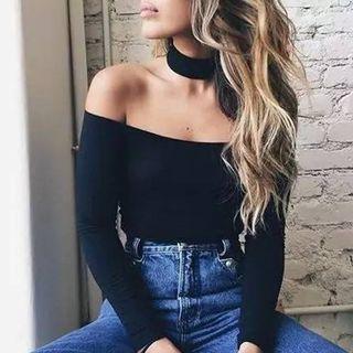 Velvet Choker Black - 4cm