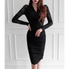 Laced Wrap-front Dress