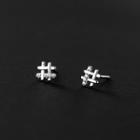 Hashtag Rhinestone Sterling Silver Earring