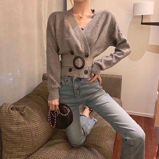 Double Breast Tie-waist Cardigan
