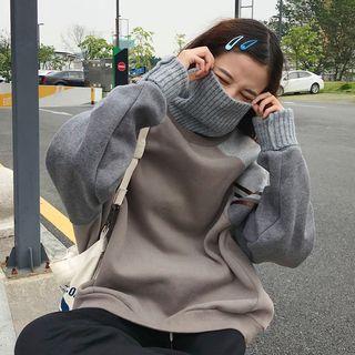 Turtleneck Panel Pullover