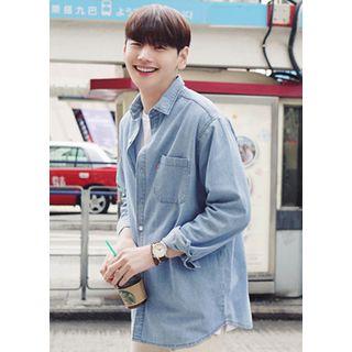 Pocket-front Loose-fit Denim Shirt