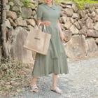 Peter Pan-collar Flared Long Dress