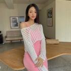Loose-fit Open-knit Crop Top