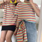 Striped Short-sleeve T-shirt / Cropped Top / Camisole Top