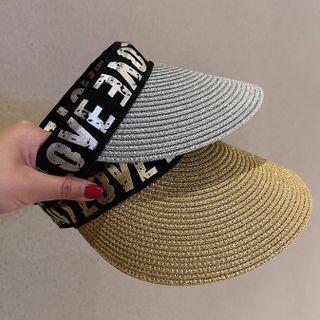 Lettering Woven Visor Hat