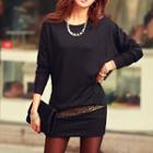 Long-sleeve Loose-fit Top Black - One Size