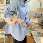 Piped Drop-shoulder Stripe Shirt
