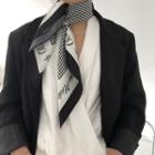 Houndstooth Lettering Silk Scarf