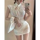 Sleeveless Textured Mini Bodycon Dress Dress - One Size