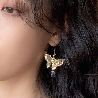 Alloy Butterfly Dangle Earring 1 Pair - 0603a - Alloy Butterfly Dangle Earring - One Size