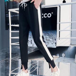 Drawstring Two-tone Sweatpants