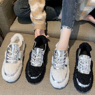 Fluffy Lace-up Shoes