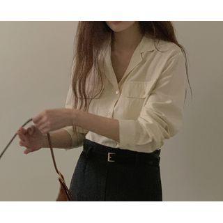 Notch-collar Dual-pocket Shirt