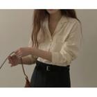 Notch-collar Dual-pocket Shirt