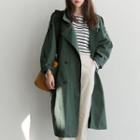 Pocket-detail Trench Coat With Sash