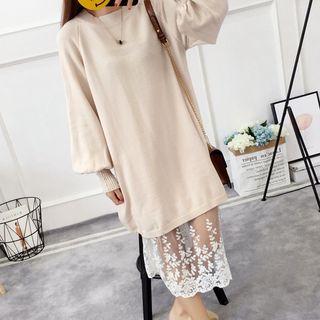Long-sleeve Knit A-line Mini Dress