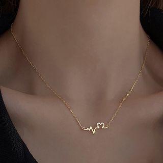 Heartbeat Pendant Sterling Silver Necklace