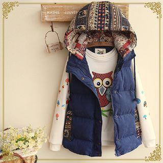 Patterned Hooded Vest