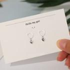 925 Sterling Silver Cat & Bell Dangle Earring 1 Pair - Cat & Bell - One Size