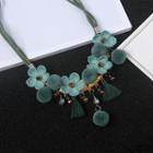 Flower Tasseled Layered Necklace