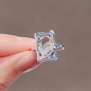 Rhinestone Ring Ly2202 - Silver - One Size